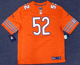 CHICAGO BEARS KHALIL MACK AUTOGRAPHED ORANGE NIKE JERSEY SIZE XL BECKETT 148307