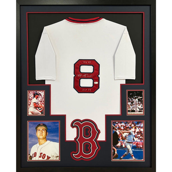 Carl Yastrzemski Autographed Signed Framed Boston Red Sox BB Jersey JSA