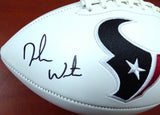 DESHAUN WATSON AUTOGRAPHED HOUSTON TEXANS WHITE LOGO FOOTBALL BECKETT BAS 122067