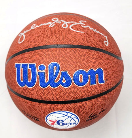 Julius Dr. J Erving Signed 76ers Wilson Logo Basketball Beckett Witnessed