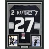 Framed Autographed/Signed Alec Martinez 35x39 Los Angeles Black Jersey JSA COA