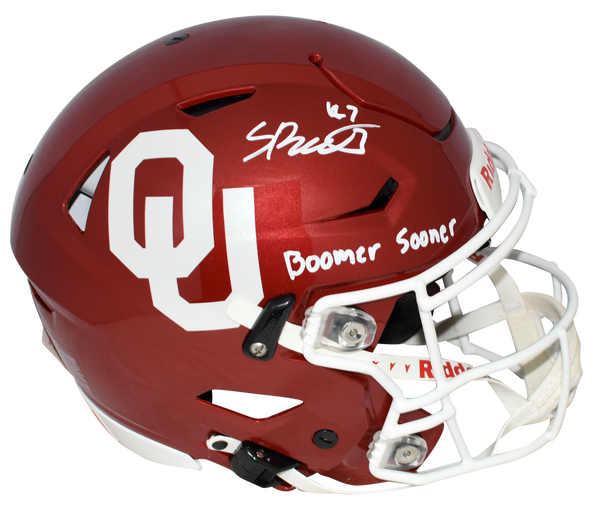 SPENCER RATTLER SIGNED OKLAHOMA SOONERS AUTHENTIC SPEEDFLEX HELMET W/ BOOMER