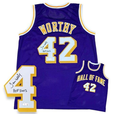 James Worthy Autographed Signed Jersey - HOF 2003 - Purple - Beckett