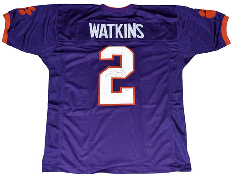 SAMMY WATKINS SIGNED AUTOGRAPHED CLEMSON TIGERS PURPLE #2 JERSEY JSA