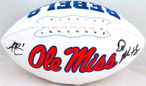 DK Metcalf/AJ Brown Autographed Ole Miss Rebels Logo Football - Beckett W Holo