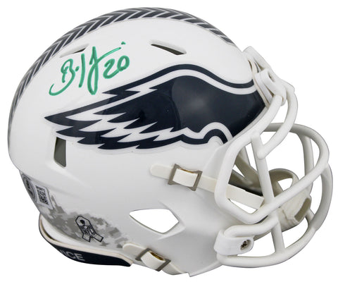 Eagles Brian Dawkins Signed Salute To Service III Speed Mini Helmet BAS Witness