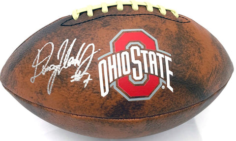 Dwayne Haskins Autographed Ohio State Buckeyes Vintage Logo Football Beckett