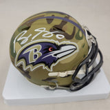 ROQUAN SMITH SIGNED BALTIMORE RAVENS CAMO SPEED MINI HELMET BECKETT