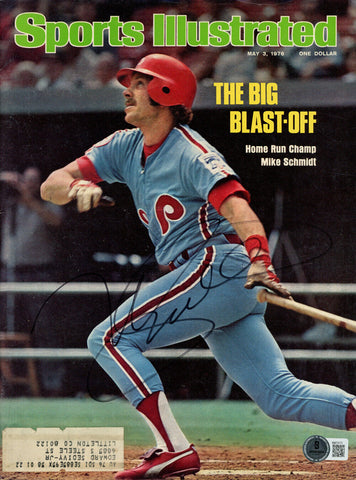 Mike Schmidt Signed Phillies 5/3/76 Sports Illustrated Magazine BAS 45470