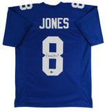 Daniel Jones Authentic Signed Blue Pro Style Jersey Autographed BAS Witnessed