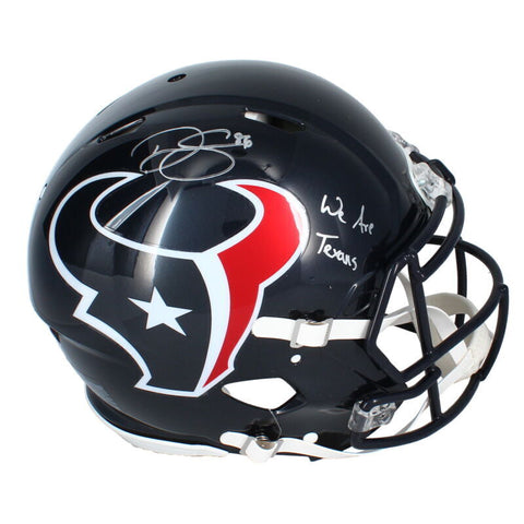 Dalton Schultz Autographed "We Are Texans" 2024 Authentic Speed Helmet Beckett