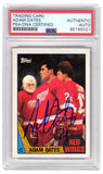 Adam Oates Signed Red Wings 1987 Topps Rookie Hockey Card #123 -PSA Encapsulated