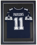 Micah Parsons Signed Framed Cowboys Blue Nike Football Jersey Inscribed Fanatics