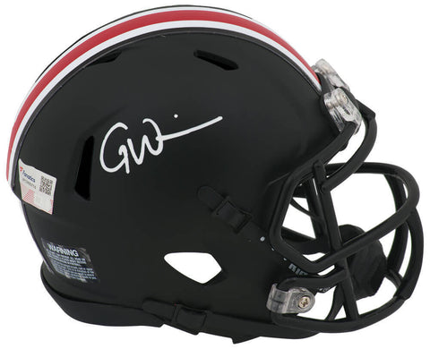 Garrett Wilson Signed Ohio State Black Riddell Speed Mini Helmet - (Fanatics)