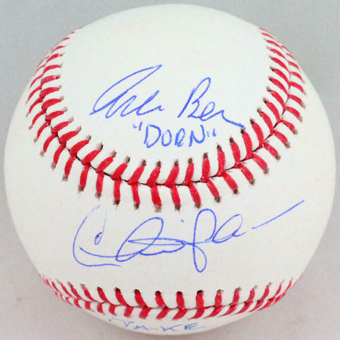 Charlie Sheen Corbin Bernsen Autographed Rawlings OML Baseball w/ insc- JSA W