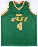 Adrian Dantley Signed Utah Jazz Jersey (JSA) # 4 retired by Utah Jazz / HOF 2008