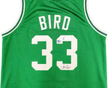 BOSTON CELTICS LARRY BIRD AUTOGRAPHED GREEN BASKETBALL JERSEY BECKETT QR 228093