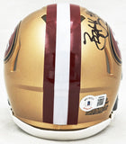 BRYANT YOUNG AUTOGRAPHED 49ERS GOLD SPEED MINI HELMET HOF 22 BECKETT 215663