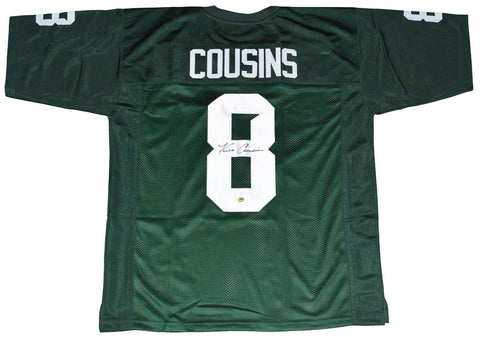 KIRK COUSINS SIGNED AUTOGRAPHED MICHIGAN STATE SPARTANS #8 GREEN JERSEY GTSM