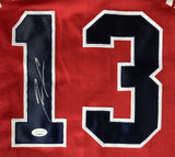 Ronald Acuna Jr Signed Custom Red Pro-Style Baseball Jersey JSA ITP