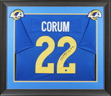 Blake Corum Authentic Signed Blue Pro Style Framed Jersey BAS Witnessed