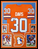 FRAMED DENVER BRONCOS TERRELL DAVIS AUTOGRAPHED SIGNED JERSEY JSA COA