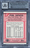 Giants Phil Simms Signed 1990 Topps Disclaimer Back #51 Card Auto 10 BAS Slabbed