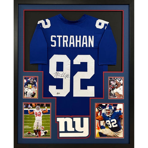 Michael Strahan Autographed Signed Framed New York Giants Jersey BECKETT