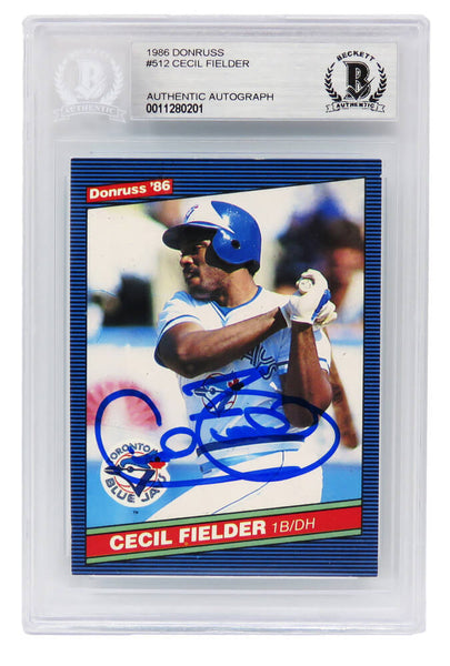 CECIL FIELDER Autographed Blue Jays 1986 Donruss Rookie Card #512 - BECKETT