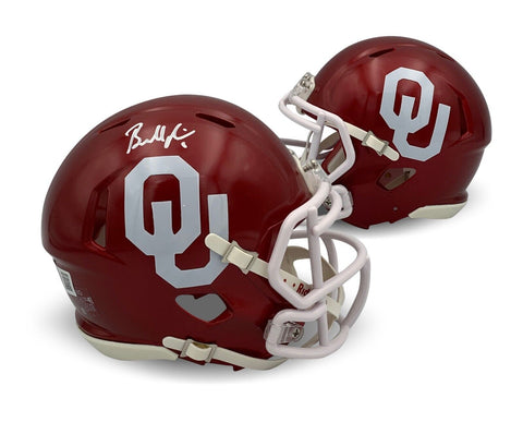 Baker Mayfield Autographed Oklahoma Sooners Signed Football Mini Helmet Beckett