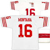 49ERS JOE MONTANA AUTOGRAPHED WHITE MITCHELL & NESS JERSEY 44 FANATICS 230704