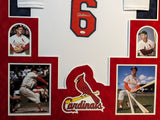 FRAMED IN SUEDE ST LOUIS CARDINALS STAN MUSIAL AUTOGRAPHED JERSEY JSA COA