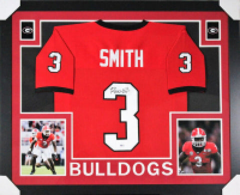 Roquan Smith Signed Georgia Bulldogs 35x43 Framed Jersey (Beckett) Baltimore L.B