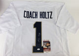 Lou Holtz Signed Fighting Irish Jersey (JSA COA) Head Coach1988 National Champs