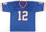 Jim Kelly Signed Buffalo Bill Career Highlight Stat Jersey (Beckett) HOF 2002 QB