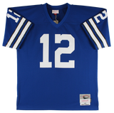 Cowboys Roger Staubach "HOF '85" Signed Blue TB Mitchell & Ness Jersey BAS Wit