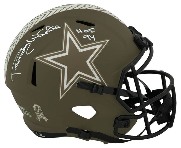 Randy White Signed Cowboys SALUTE Riddell F/S Rep Helmet w/HOF'94 (SCHWARTZ COA)