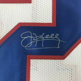 FRAMED Autographed/Signed JIM KELLY 33x42 Buffalo White Jersey JSA COA Auto