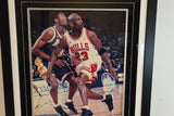 Upper Deck Michael Jordan/Kobe Bryant Duel-Signed 16x20 in Deluxe 24"x35.5 Frame