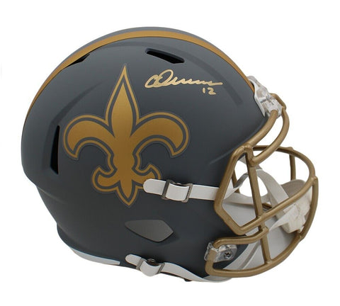 Chris Olave Signed New Orleans Saints Speed Replica Slate NFL Helmet