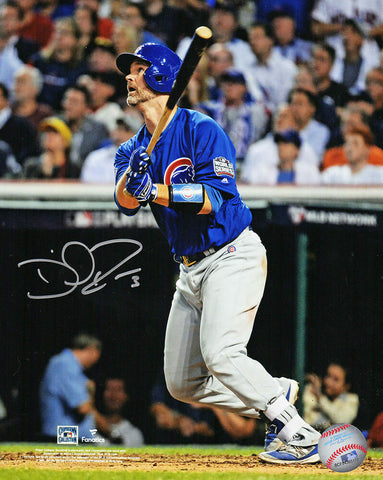 David Ross Signed Cubs 2016 WS Game 7 Last Career At Bat HR 8x10 Photo - SS COA