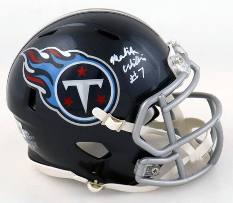 MALIK WILLIS SIGNED AUTOGRAPHED TENNESSEE TITANS SPEED MINI HELMET BECKETT