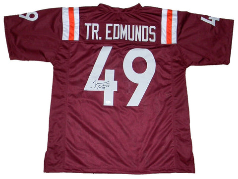 TREMAINE EDMUNDS SIGNED AUTOGRAPHED VIRGINIA TECH HOKIES #49 JERSEY JSA