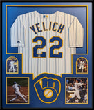 CUSTOM FRAMED MILWAUKEE BREWERS CHRISTIAN YELICH AUTOGRAPHED JERSEY JSA COA