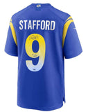 MATTHEW STAFFORD Autographed "SB LVI Champs" Rams Blue Nike Game Jersey FANATICS