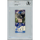 Michael Strahan Autographed New York Giants 12/1/02 Ticket Stub Beckett 46069