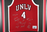 1990 UNLV Rebels Autographed National Championship Framed Jersey Beckett RED