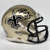 DREW BREES AUTOGRAPHED SIGNED NEW ORLEANS SAINTS MINI HELMET BECKETT W/ SB XLIV