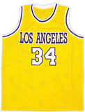 Shaquille O'Neal Los Angeles Signed Gold Basketball Jersey BAS