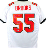 Derrick Brooks Signed White Pro Style Jersey W/ 2 Insc- Beckett W Holo *Silver